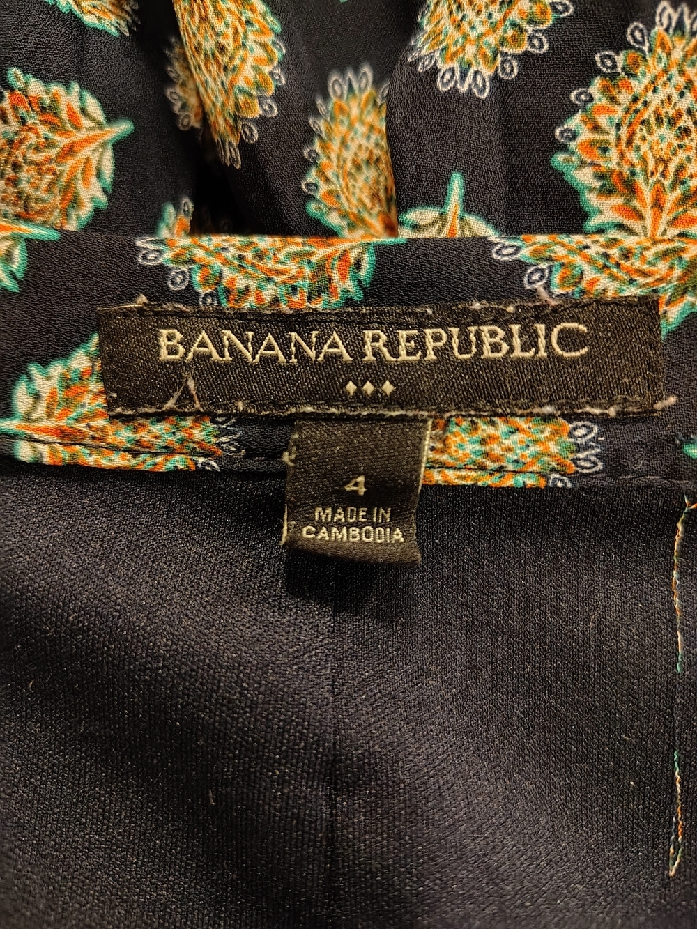 Banana Republic Romantic Maxi Skirt Navy Floral Side Zip Chiffon Feminine - Picture 6 of 7